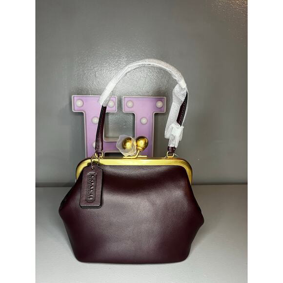 Coach Kisslock Frame Bag 16 - Black Currant - Picture 1 of 9